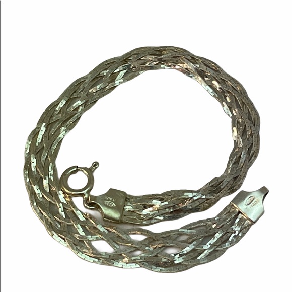 Sterling silver Italy weave multi strand bracelet - Picture 5 of 5